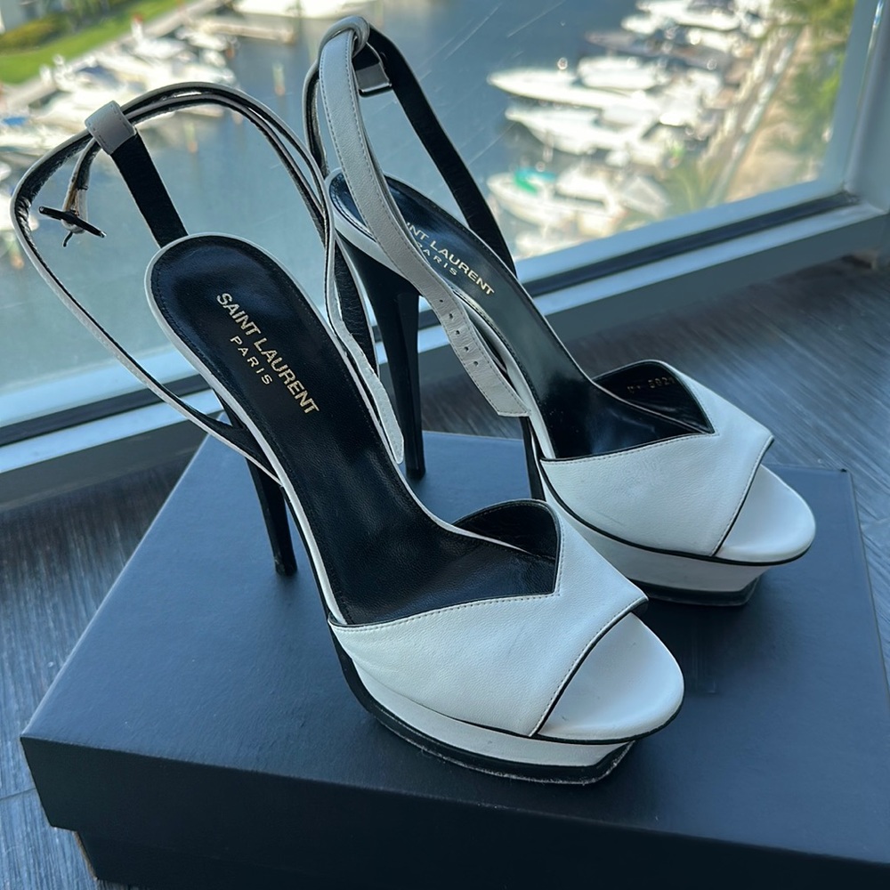 White Ysl pretty shoes